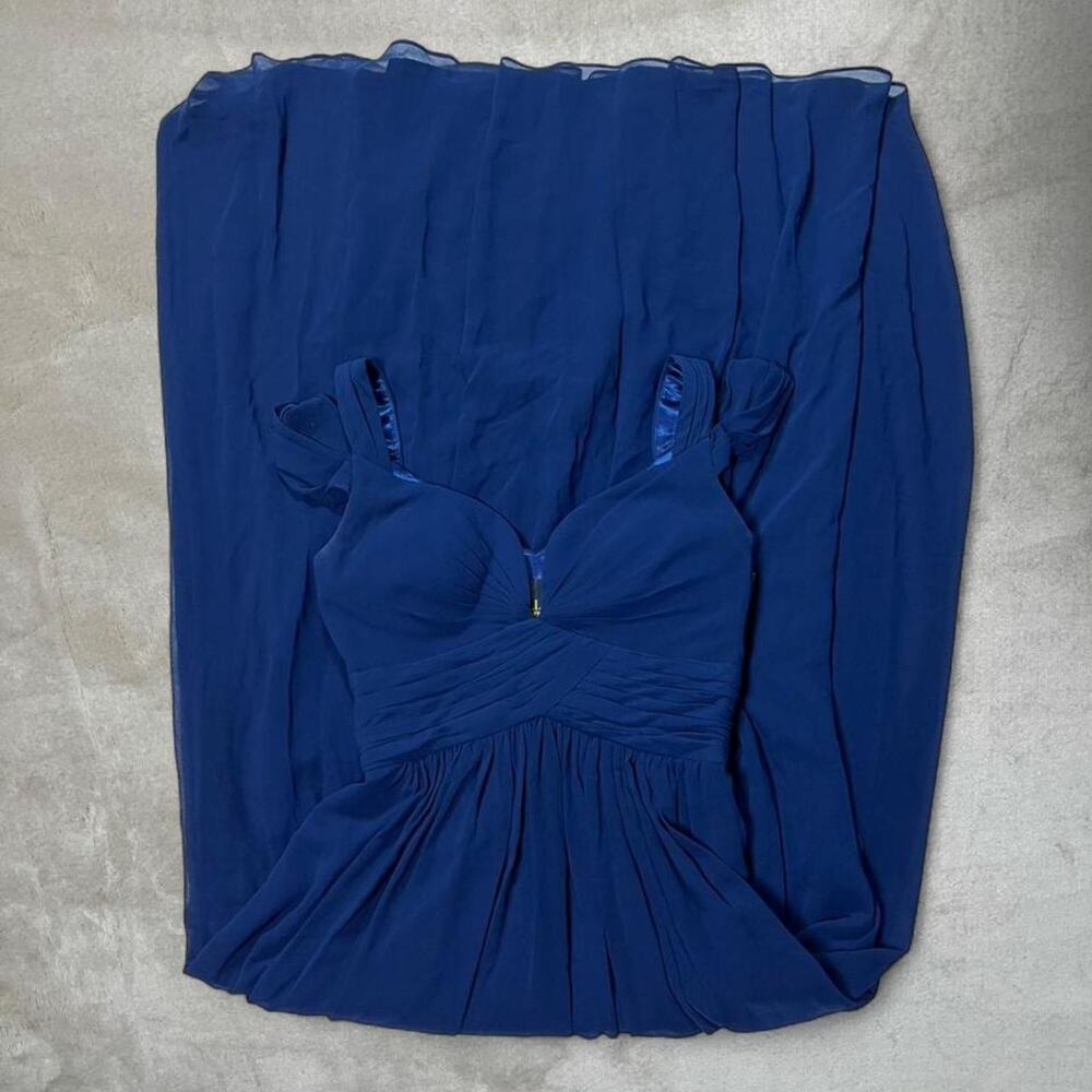 Bariano Australia Navy Blue Chiffon Formal Maxi Gown Size XS